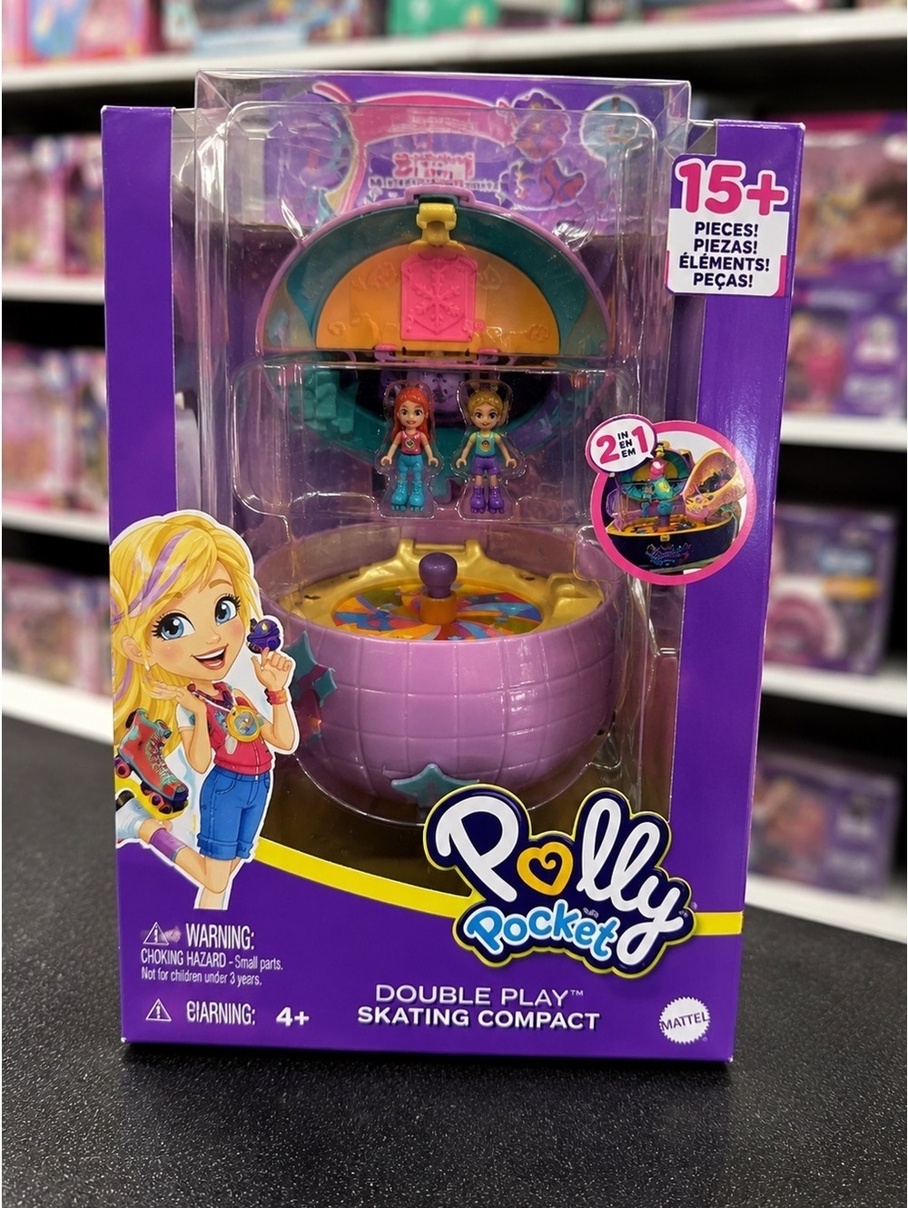 Polly Pocket Double Play Skating Compact Playset Mattel New Sealed